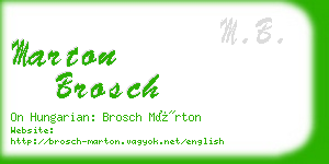 marton brosch business card